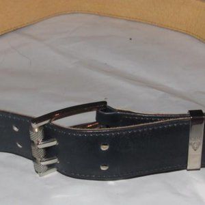 Vintage Early Gucci Navy Blue Chrome Buckle